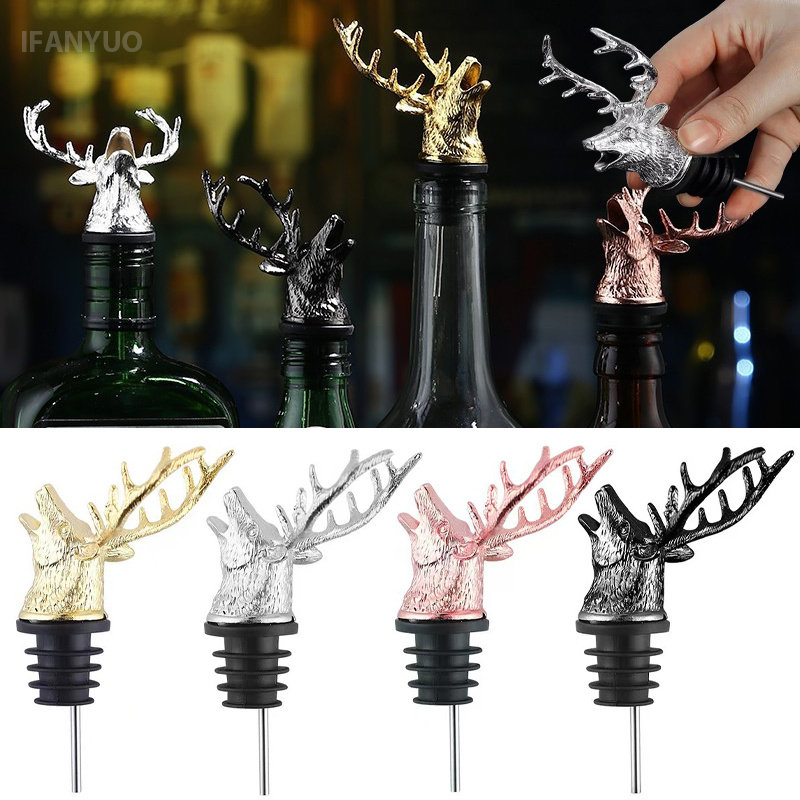Head Racket Boom - Zinc Alloy Deer Head Wine Pourer