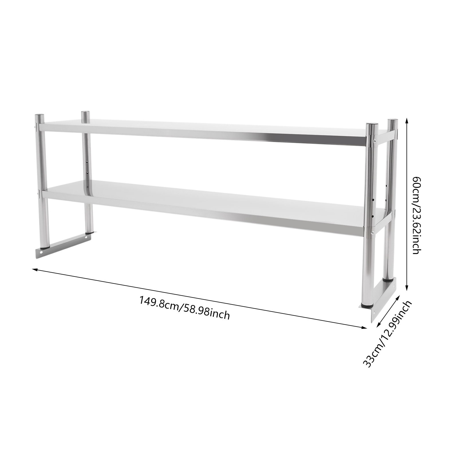 Home Gym Organization - Stainless Steel Shelving, 2 Tier Adjustable