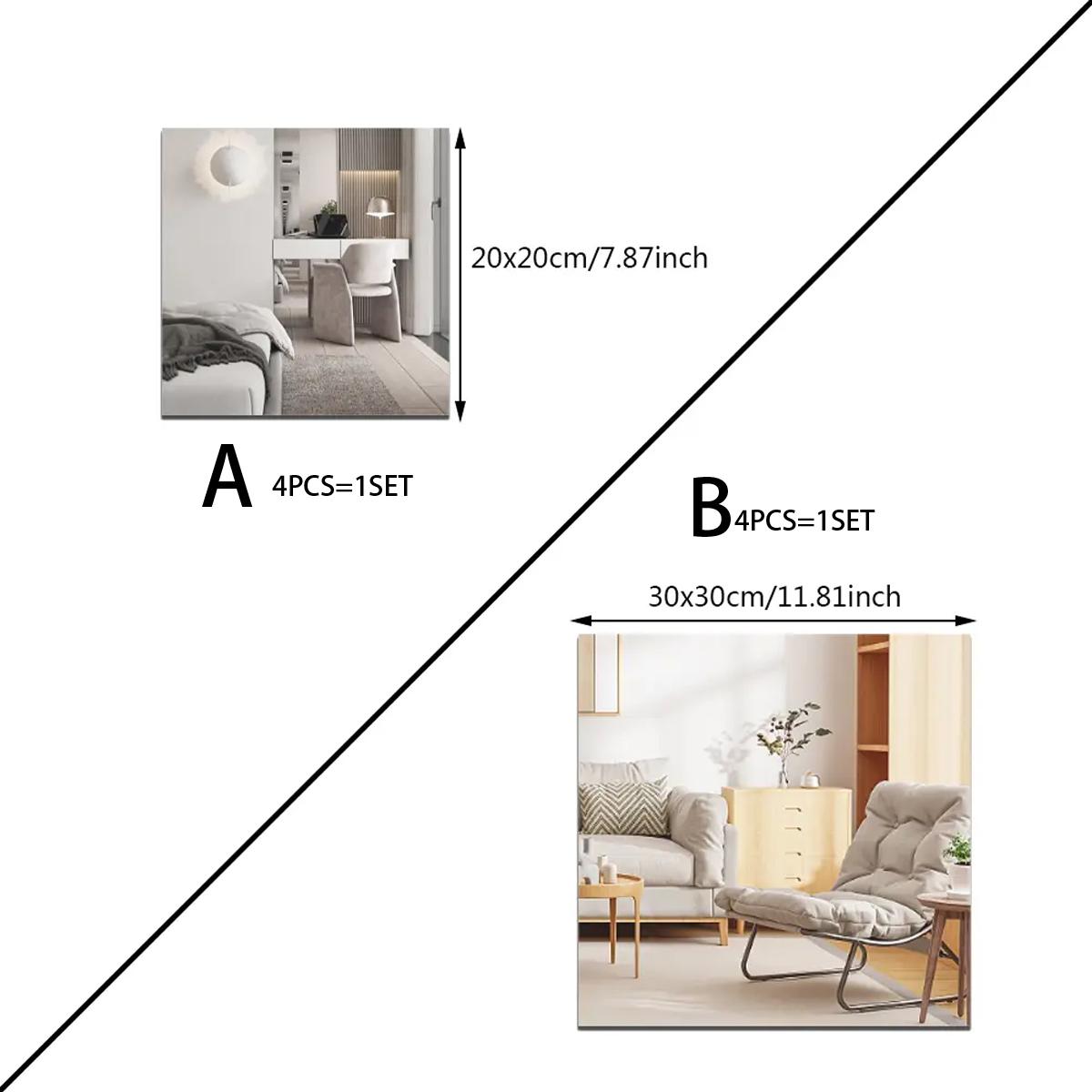 4Pcs Acrylic Mirror Wall Stick - Home Gym For Kids review and price