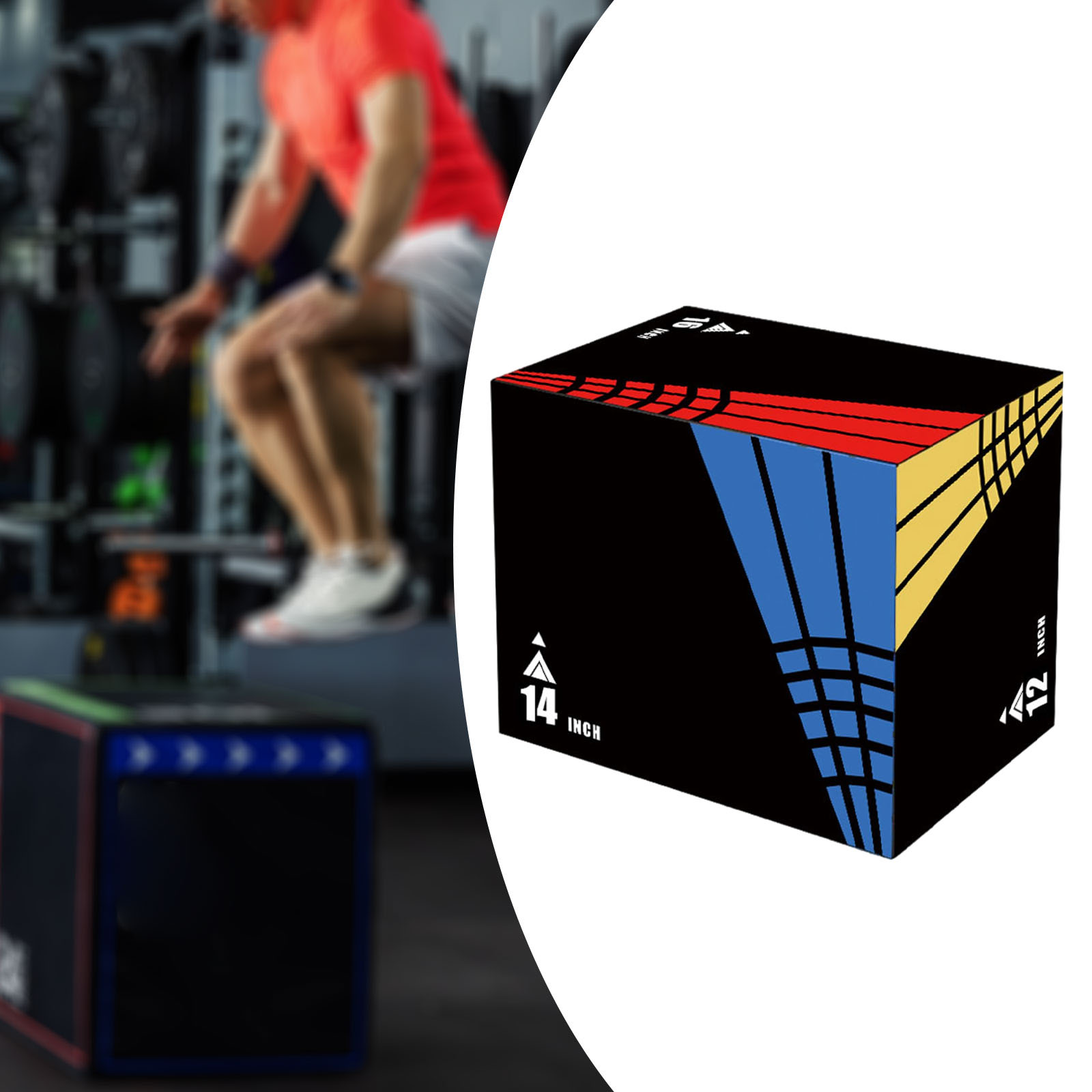 3-in-1Jump Box Plyometric Box  - Home Gym On Carpet review and price
