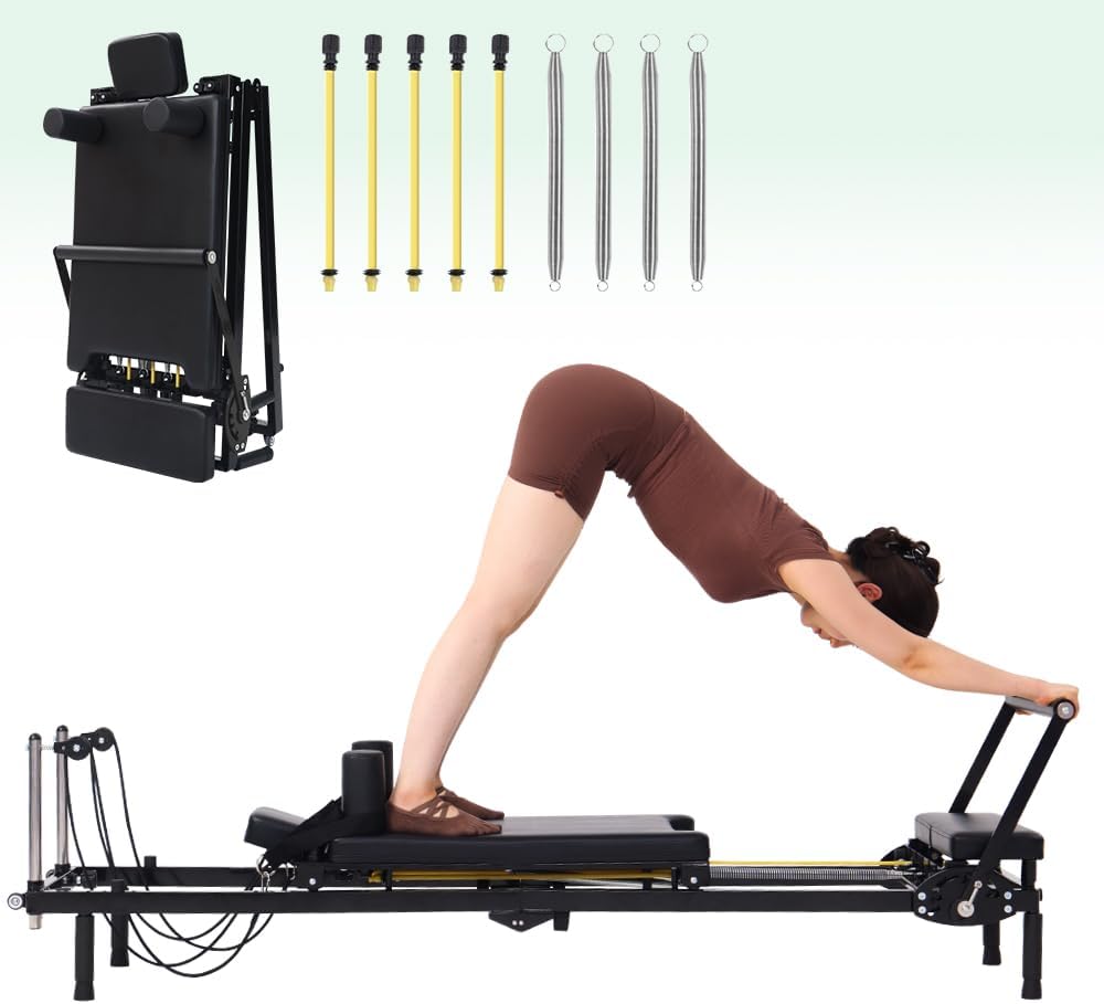 Foldable Pilates Reformer Mach - Home Gym Resistance Machine review and price