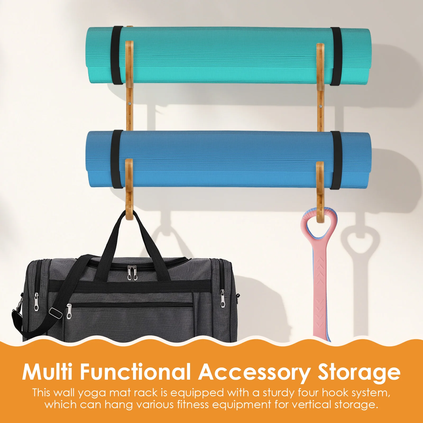2Pcs Yoga Mat Storage Rack Wal - Home Gym On Carpet review and price