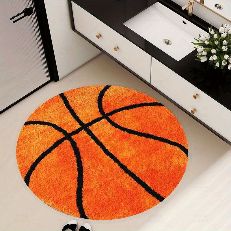 Basketball Pattern Round Rug F - Home Gym For Kids review and price